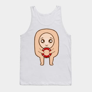 Klaus the Colostomy Bag holding a Lifesaver Tank Top